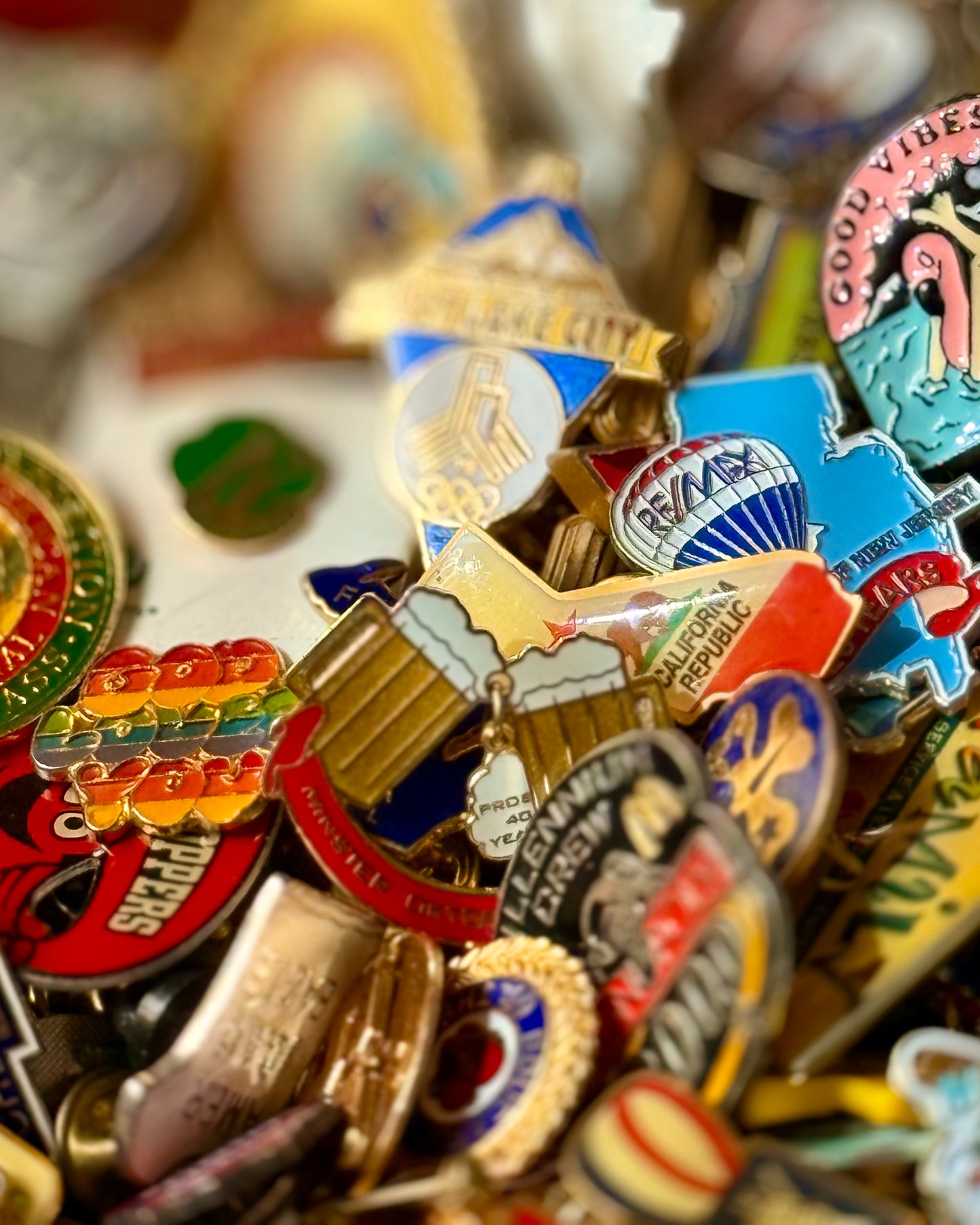 Vintage Enamel Pin Mystery Pull Surprise Lapel Pin Lot Blind Bag Gift