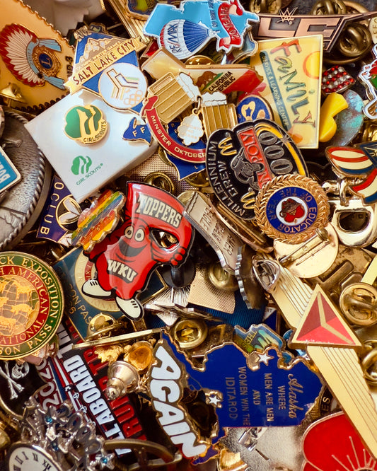 Vintage Enamel Pin Mystery Pull Surprise Lapel Pin Lot Blind Bag Gift